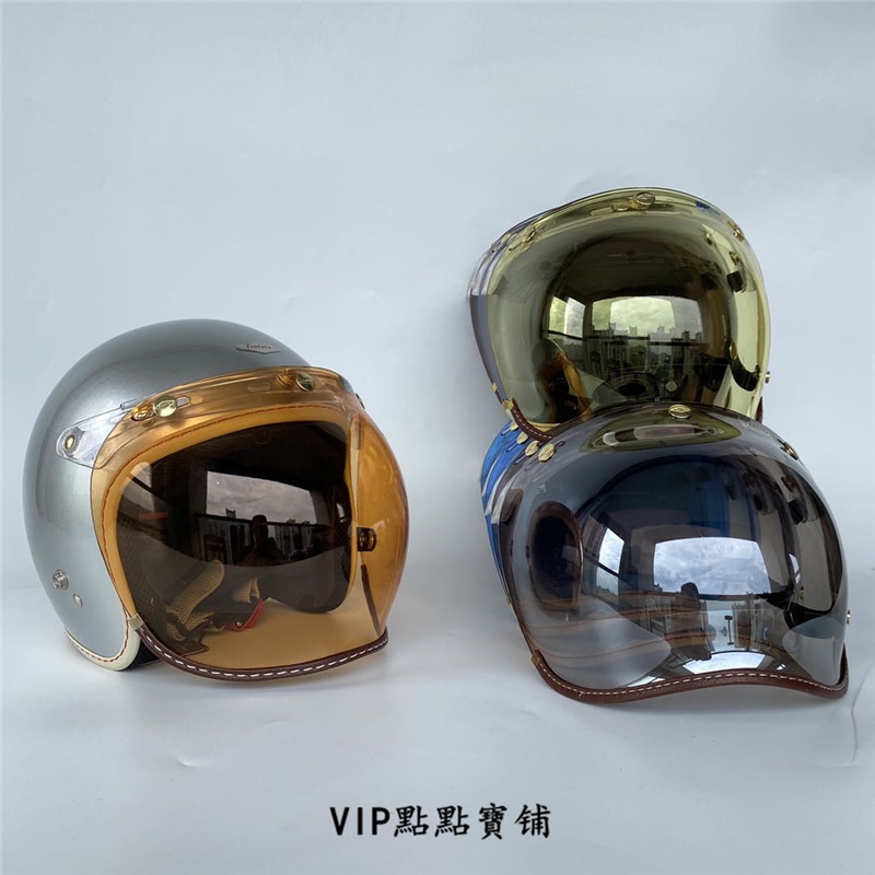 Made in Taiwan imported Feture Harley retro three-button motorcycle helmet general bubble lens spot
