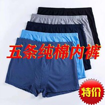 Hon Stark mens underwear pure cotton breathable loose shorts head flat angle pants with increased code all-cotton four-corner shorts