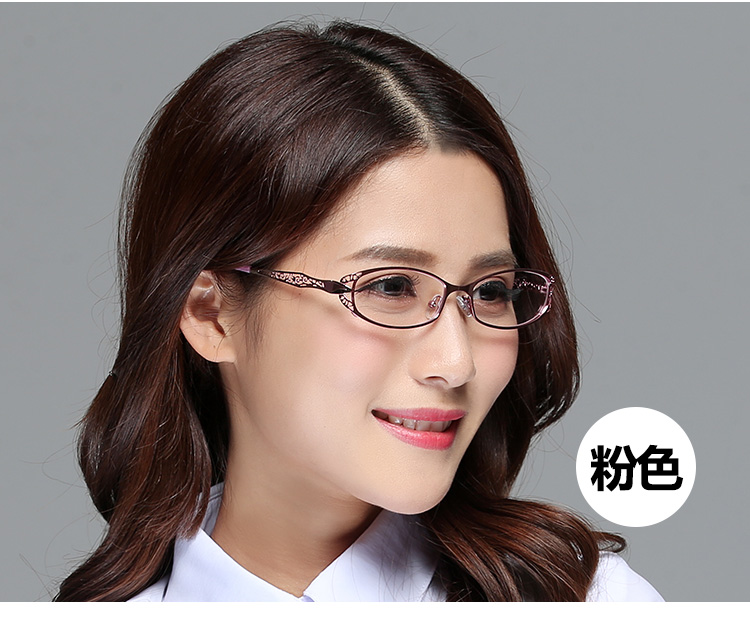 Phụ nữ thời trang trẻ kính khung kim loại Thanh lịch chạm trổ rỗng kính trưởng thành với rượu cận thị màu đỏ hồng kính louis vuitton