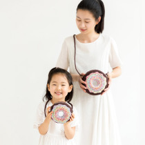 New Mommy Hands For Donuts Donut Parent-child Skew Satchel Handmade Diy Bag Woven Crochet Hook Wool Wire Group Material Bags