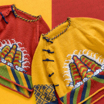 New mommy hands up for Ruijin childrens headcoat sweater sweater hand-woven diy wool-wire group material bag.