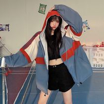 Spring and Autumn 2021 New Korean version of ins Hong Kong wind loose casual bombing Street overalls baseball uniforms two coats women tide