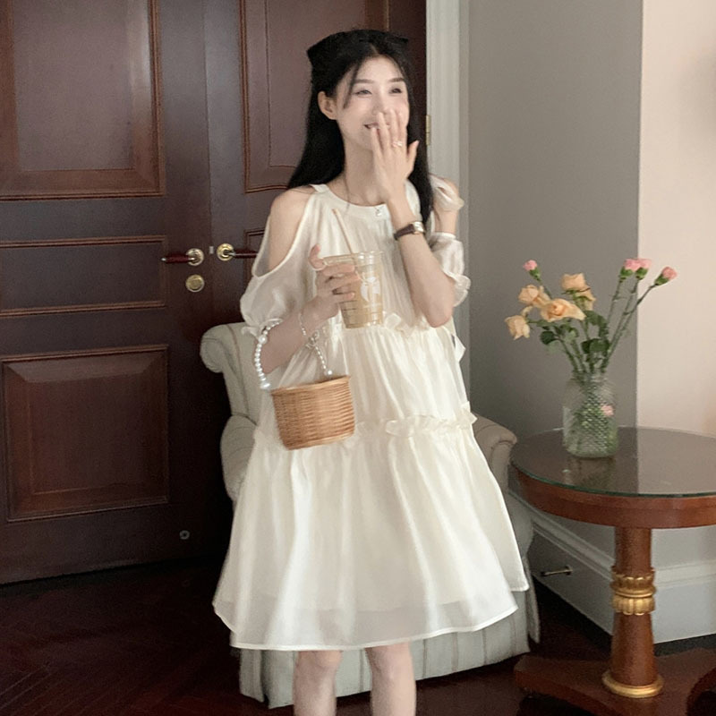 Sweet and Elegant Off-Shoulder Dress for Summer, French Gentle Style Princess Dress with Ruffles, First Love Fairy Dress for Summer