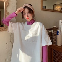 White Thickened Undershirt Short Sleeve T-Shirt Woman Ins Tide Han Version Loose Bf Wind Summer Clothing Student Half Sleeve Compassionate Blouse