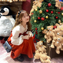 Student Day braces Dress Shirt Dress Woman Christmas New Year Red Vest Dress Doll Collar Shirt Two Suits Spring Autumi Season