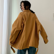 Spring and autumn Korean version Harajuku style bf loose retro port flavor ins Casual frock jacket Jacket top Female student tide