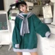 2018 đầu thu mới Hàn Quốc bf rộng hoang dã khăn choàng dài tay áo thun áo len nữ sinh áo khoác thủy triều