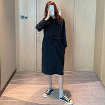 Pregnancy Woman Dress Spring Dress 2022 New Korean Version Cashew Collection Waist Display Slim Fit Dress External Dress With Lactation Long Sleeve Pregnant Woman Dress Dress