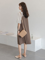 Pregnancy Woman Dress Summer Dress 2022 New Korean Version Fashion Models Loose Harness V Collar Snowspun Pregnant Women With Dress Fake two