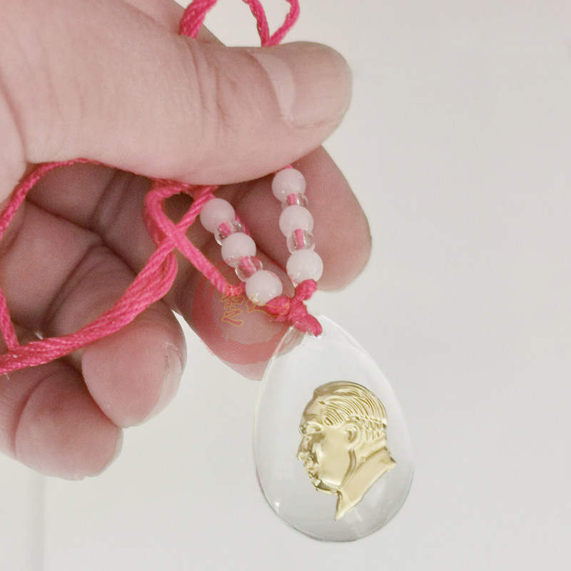 Mao Main Statue Crystal Pendant Crystal Pendant Chest Badge Great Man Chairman Three-dimensional Gold Leaf Head Item Pendant Business Meeting Gift