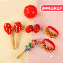 Baby sand hammer Red ball hand rattle Newborn baby hand grip Follow-up visual training Red toy small rattle