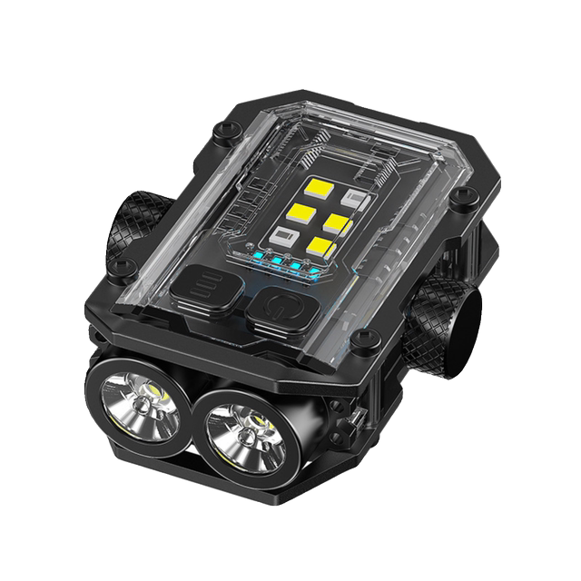 Smiling Shark Super Bright Auto Repair Work Light Multifunctional Rotating Gyro Strong Light Flashlight with Strong Magnetic Warning Light