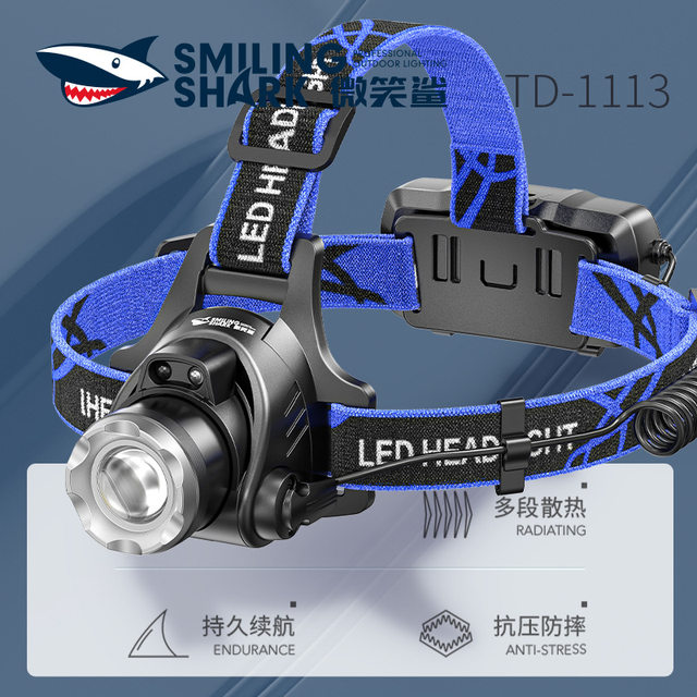 Strong Light, Ultra-Bright Sensor Headlamp, Lightweight Rechargeable Head-Mounted Construction Site Miner's Lamp, Outdoor Lighting, Zoomable Long-Range Fishing Lamp
