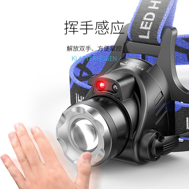 Strong Light, Ultra-Bright Sensor Headlamp, Lightweight Rechargeable Head-Mounted Construction Site Miner's Lamp, Outdoor Lighting, Zoomable Long-Range Fishing Lamp