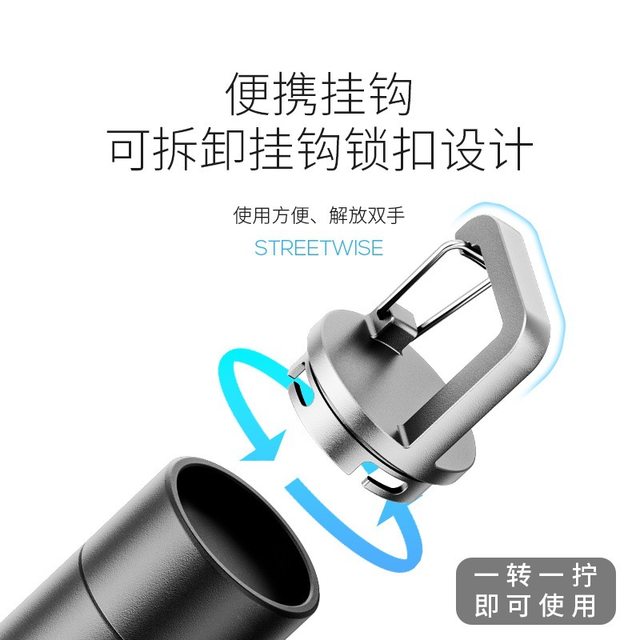 Smiling Shark M60 high-bright flashlight long-range zoom LED outdoor camping with hook strong light multi-function lighting