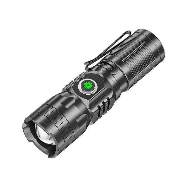 Smile Shark M77 Mini Tactical Flashlight Outdoor Ultra-Bright Telescopic Zoom Convenient Flashlight Aluminum Alloy Led Strong Light