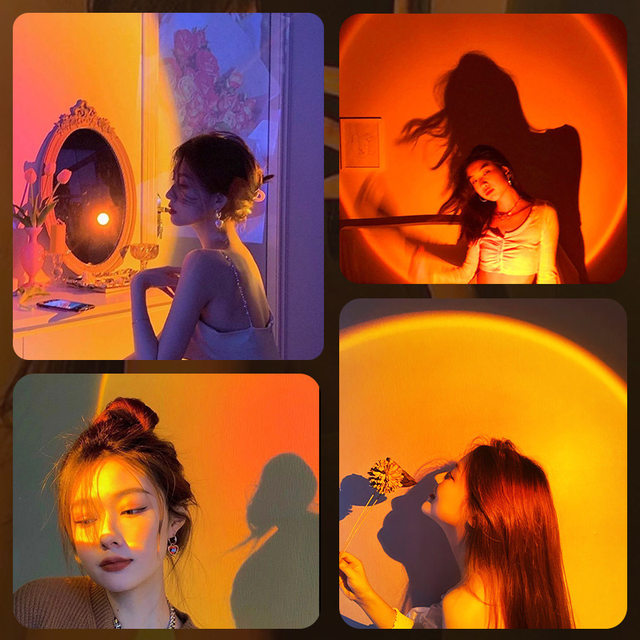 Smiling Shark Four-Color Photography Flashlight Rgb Sunset Photo Fill Light Portrait Lighting Tool Led Sunset Lamp