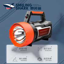 LED high-light outdoor flashlight with COB side light Multi-function high-power portable searchlight Hand-operated power generation mine light