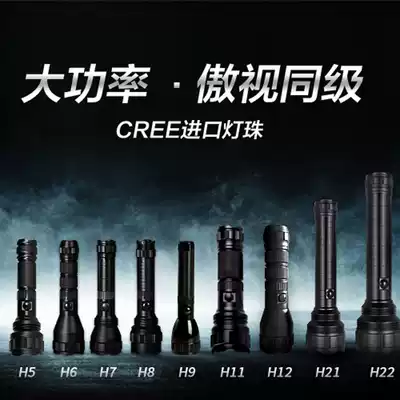 Huasheng Black Panther H1 Super bright rechargeable waterproof flashlight LED High-power U2 security patrol light for car use