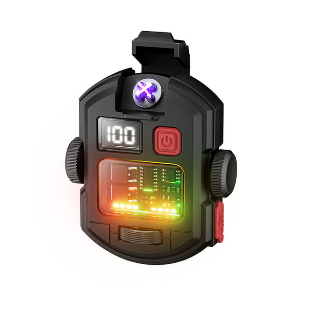 Smiling Shark Three-Light Arc Lighting Rotating Gyro Mini Silent Cigarette Lighter Flashlight Multi-Functional Portable Light