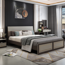  Bed Light luxury master bedroom Modern simple board double single household 1 8 meters economical master bedroom 1 5 meters shelf bed