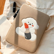 una Korean ins blogger smusmus same cute lipstick dog tablet notebook liner bag storage bag