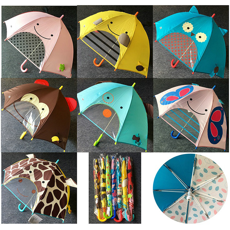 American skp zoo cartoon boys and girls umbrella anti-pinch hand student baby umbrella 3D stereo ears