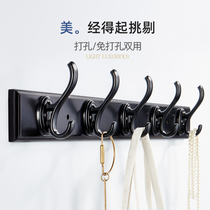 Door entrance clothes bathroom adhesive hook a long line of clothes hooks hangers cabinets wall walls free of holes