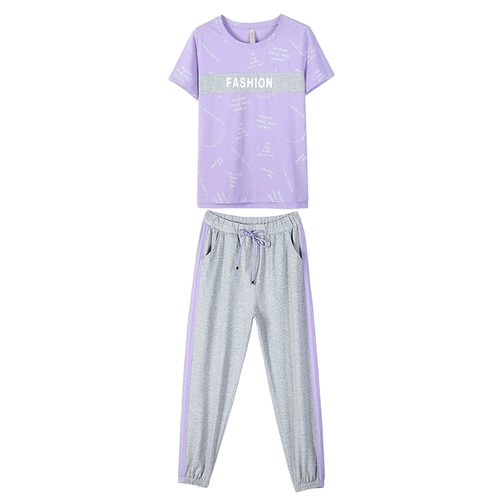 Спортивный костюм для школьников, летняя одежда, хлопковый комплект для отдыха, для средней школы