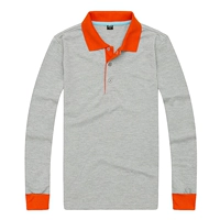 Серый оранжевый воротник с длинным рукавом