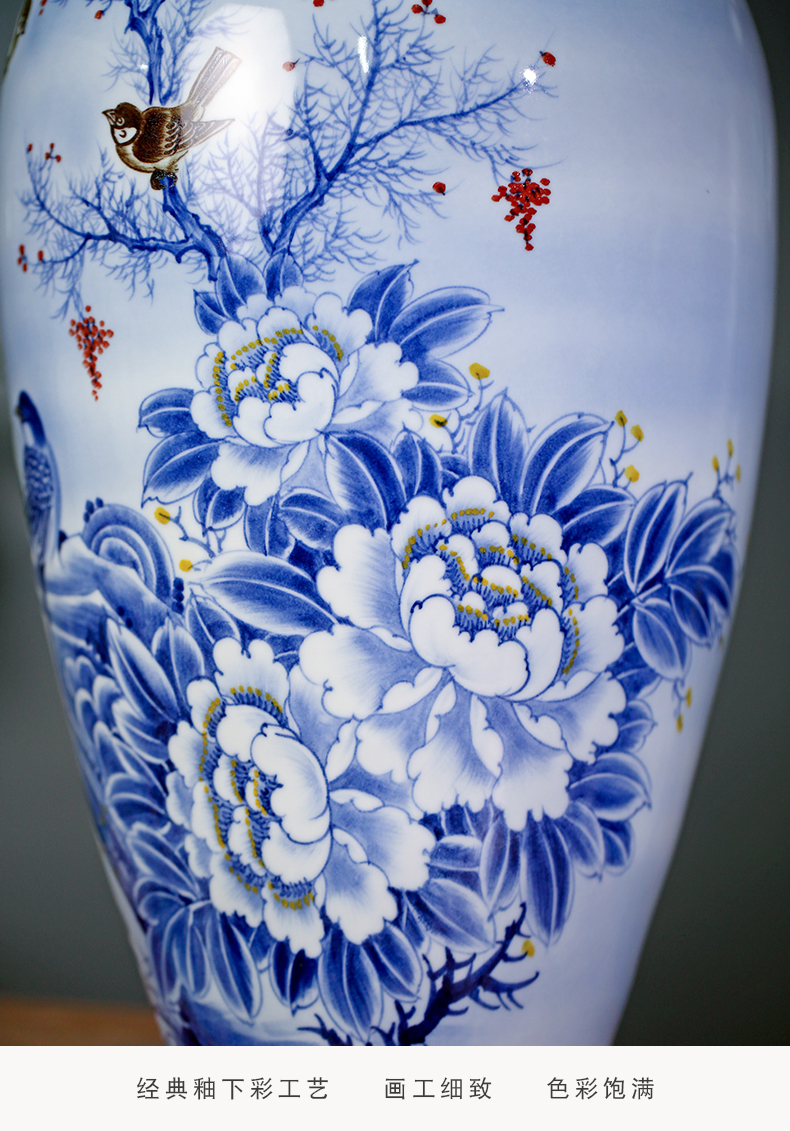 Jingdezhen ceramics masters hand - made flowers under the glaze painting of flowers and flower vase household porch mesa furnishing articles