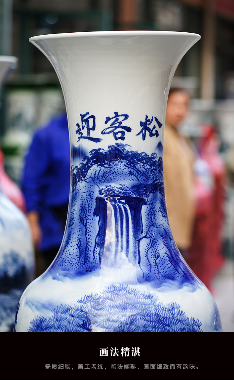 Jingdezhen ceramics hand - made guest - the greeting pine of large vases, sitting room of Chinese style household furnishing articles hotel opening gifts