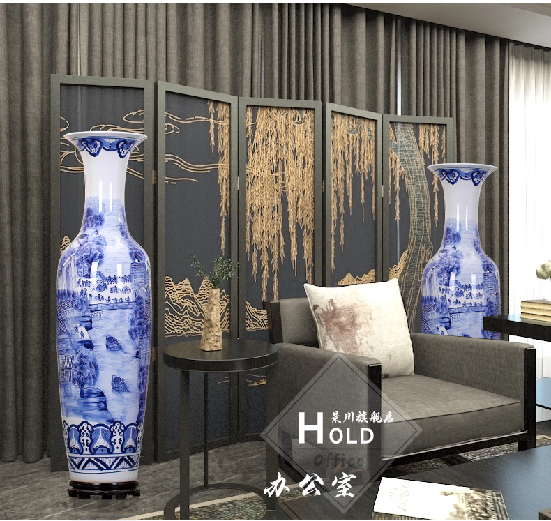 Jingdezhen antique painting porcelain clear large sitting room of large vases, ceramic flower, adornment is placed