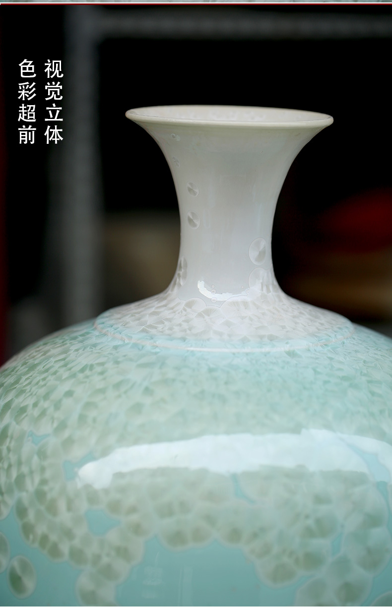 Jingdezhen ceramic up porcelain crystalline glaze contracted sitting room of large modern vase vase decoration furnishing articles