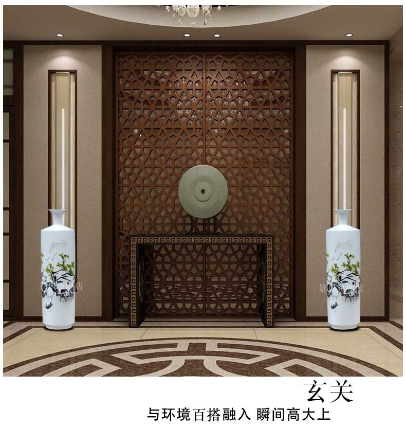 I and contracted in jingdezhen ceramics dried flowers big vase home sitting room hotel landing crafts decorations