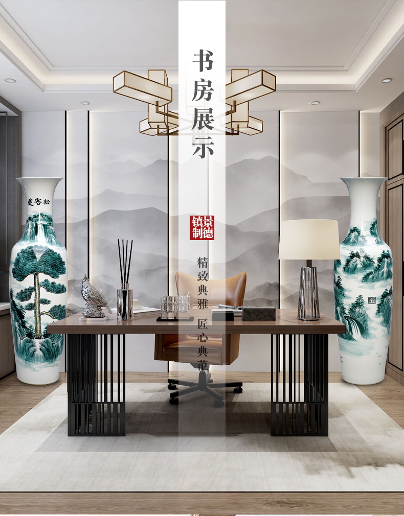 Jingdezhen ceramics hand - made guest - the greeting pine of large vases, sitting room of Chinese style household furnishing articles hotel opening gifts