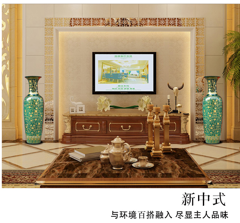 Jingdezhen ceramics home sitting room put lotus flower vase of large hotel shop furnishing articles wedding festival gift