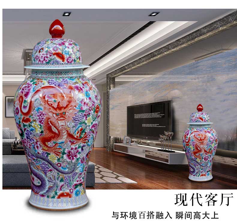 Jingdezhen ceramics hand - made pastel five by the general pot home ground large sitting room adornment is placed