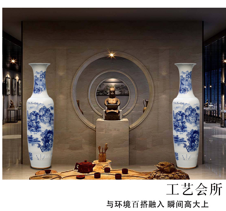 Jingdezhen porcelain has a long history in the hand - made ceramics from the sitting room of large vase hotel furnishing articles shop decoration