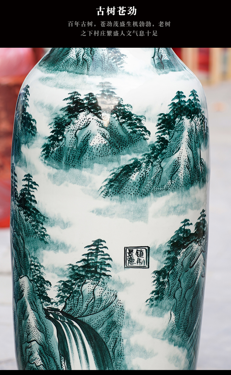 Jingdezhen ceramics hand - made guest - the greeting pine of large vases, sitting room of Chinese style household furnishing articles hotel opening gifts