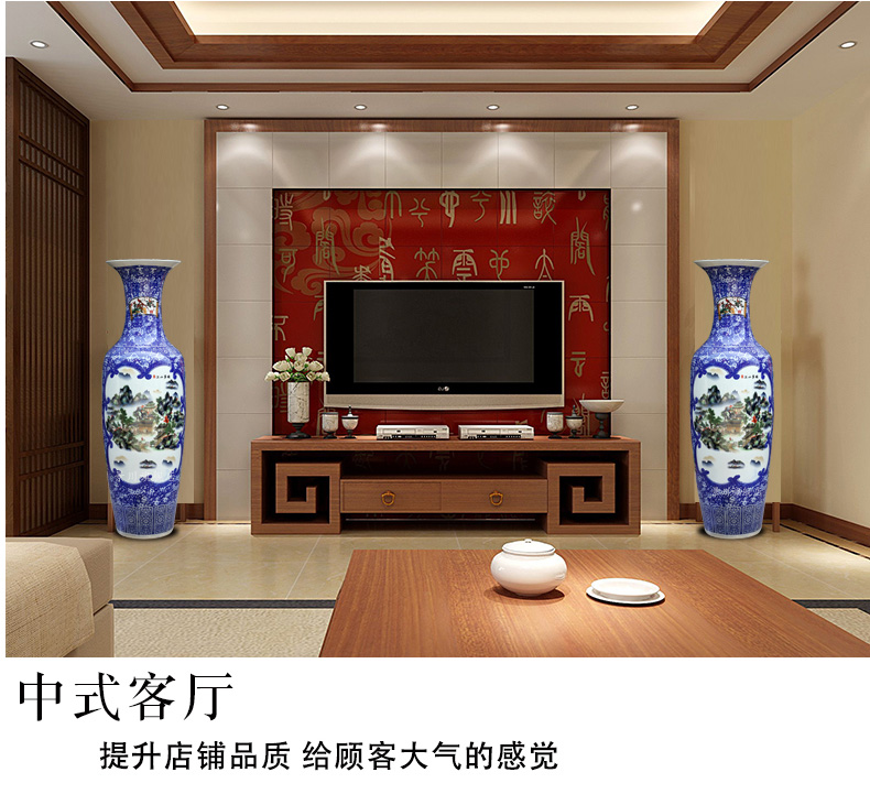 Jingdezhen ceramics jiangshan jiao more pastel sitting room of large vase household furnishing articles of modern Chinese arts and crafts