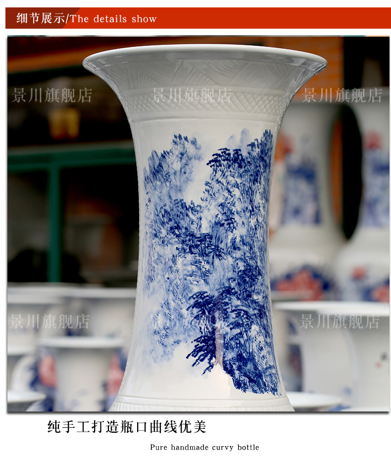 Jingdezhen porcelain has a long history in the hand - made ceramics from the sitting room of large vase hotel furnishing articles shop decoration