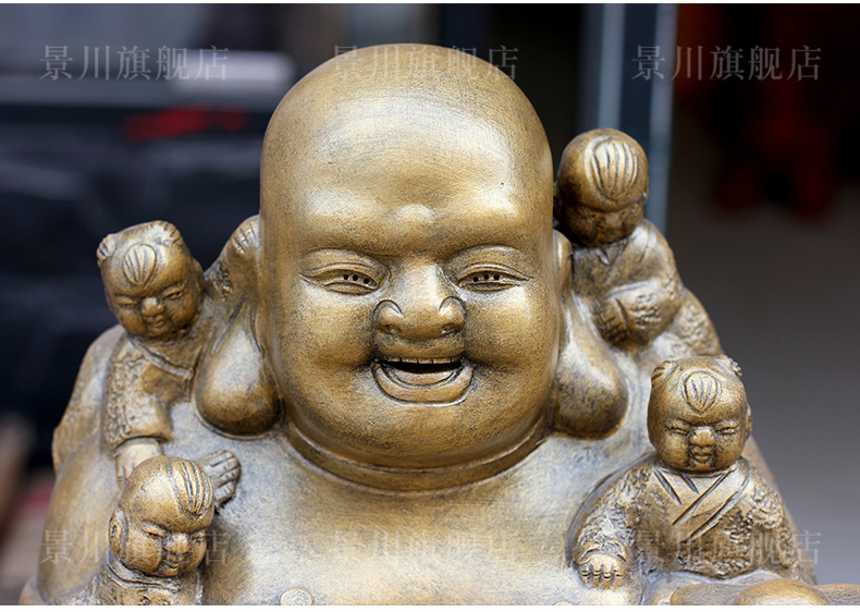 Jingdezhen ceramic engraving smiling Buddha maitreya shop hotel mesa desktop large furnishing articles and heavily Buddha