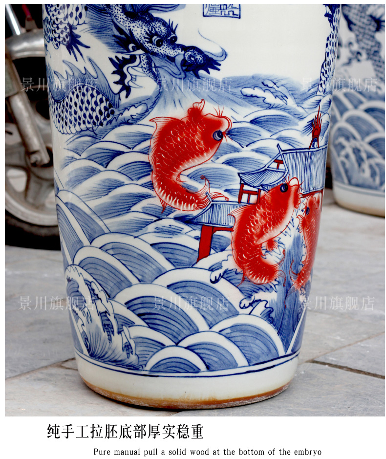 Jingdezhen ceramics, Kowloon 18 carp landing big vase yards the opened the gift porcelain sitting room hotel company