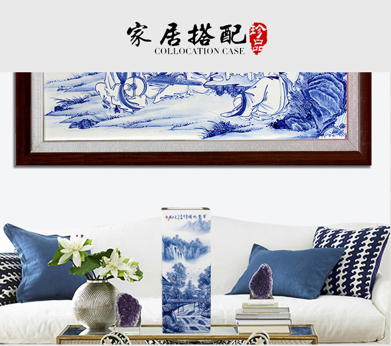 Hand draw the miao customs mesa square vase of blue and white porcelain of jingdezhen ceramics receive furnishing articles study calligraphy and painting