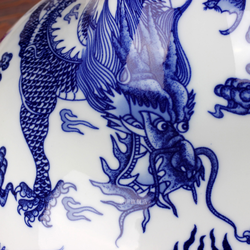 Jingdezhen ceramics imitation GuLongWen celestial mesa of blue and white porcelain vases, flower home sitting room adornment is placed