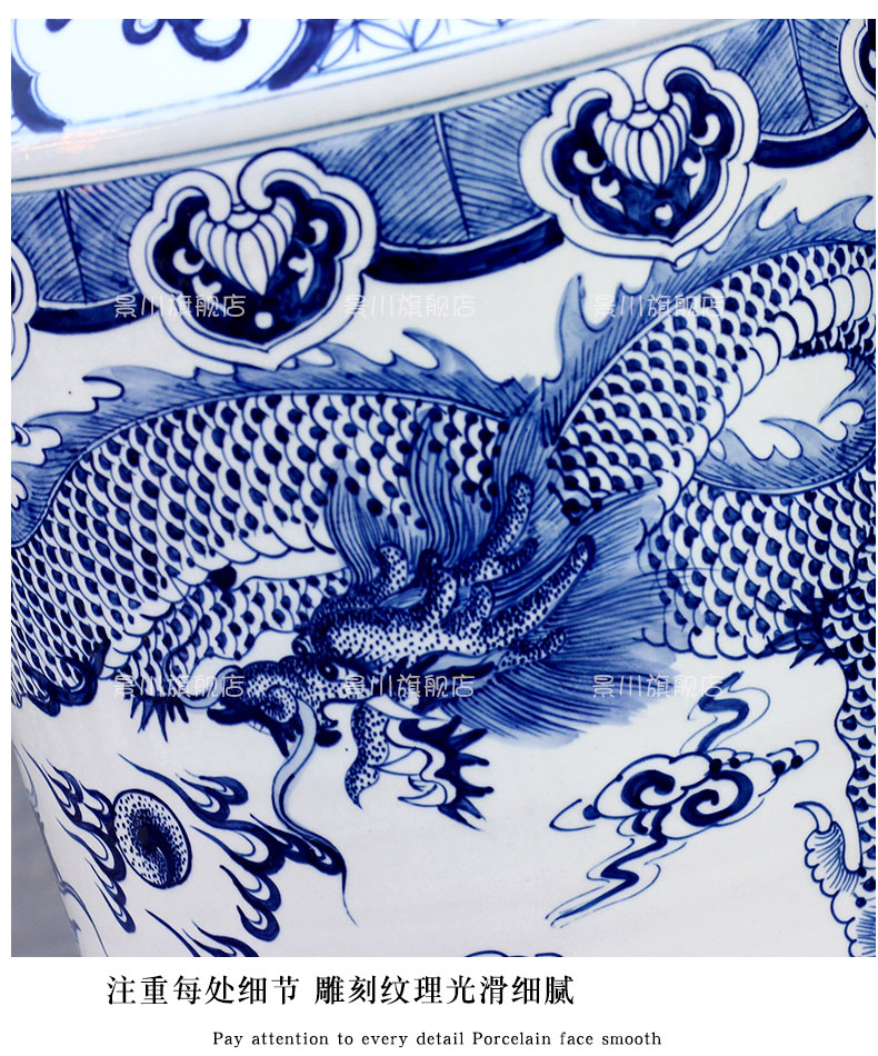 Hand made blue and white same of large porcelain vase of jingdezhen ceramics as the sitting room adornment hotel furnishing articles