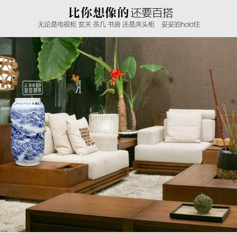 Blue and white porcelain hand - made wanli glory of jingdezhen ceramic vase home sitting room place study adornment to receive goods