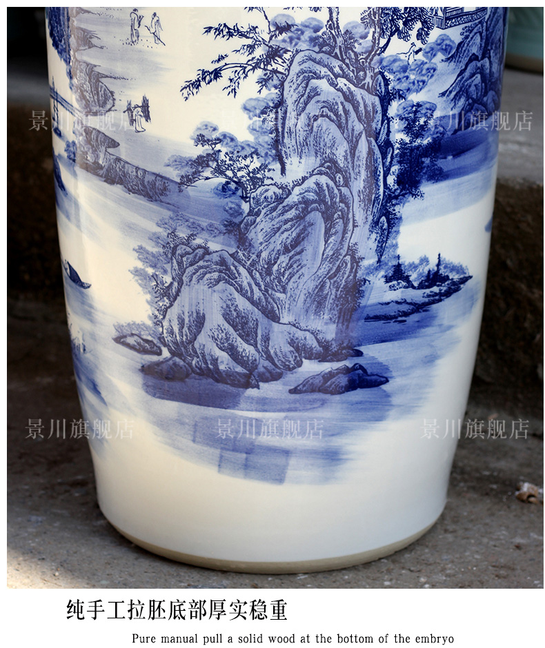 Blue and white porcelain of jingdezhen ceramics mountain dawn rhyme idea gourd bottle of large quiver home sitting room adornment is placed