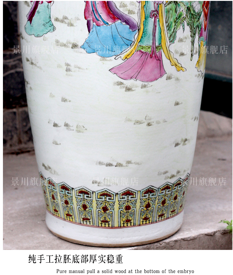 Jingdezhen ceramic hand - made pastel had large vases, home sitting room hotel Chinese flower arranging furnishing articles